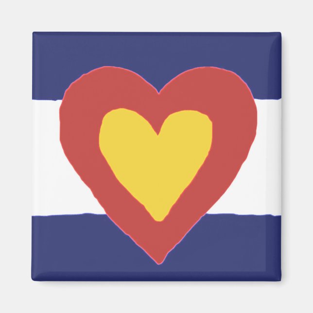 Imã Colorado Flag Heart Magnet (Frente)