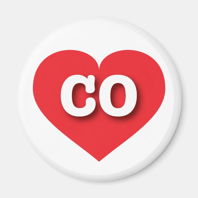Imã Colorado Red Heart - Eu amo CO (Frente)