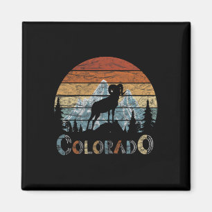 Imã Colorado Rocky Mountain Retro Tee Skiing Camping