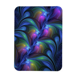 Ímã Colorful Luminous Abstract Blue Pink Green Fractal