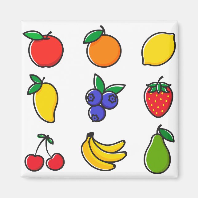 Imã Colorful Mixed Fruit Pattern (Frente)