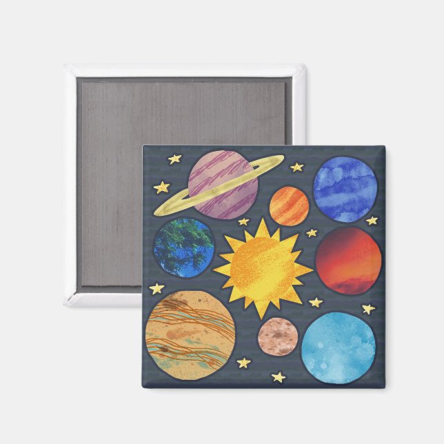 Imã Colorful Solar System (Front/Back)