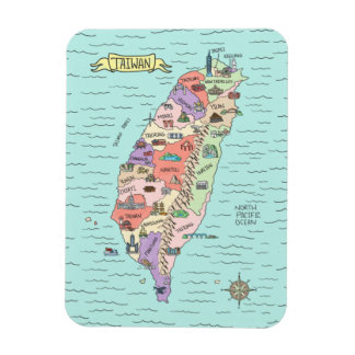 Ímã Colorful Taiwan Map Photo Magnet