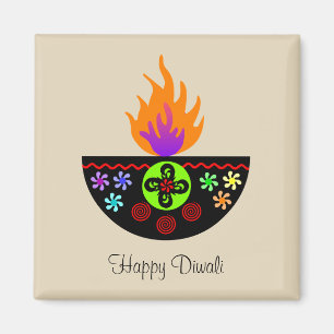 Imã Colorida Diwali Lamp Diya