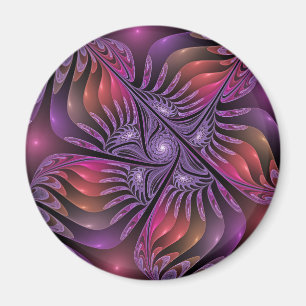 Imã Colorida Fantasy Abstrato Moderna Roxo Fractal