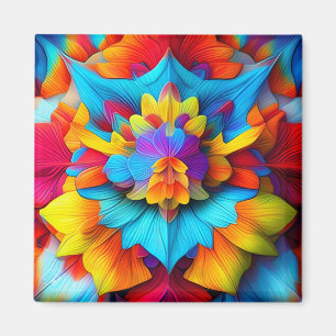 Imã Colorida Floral Mandala Design