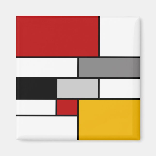 Imã Colorida inspiração Mondrian (Frente)