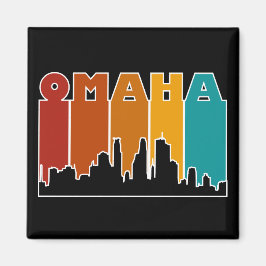 Imã Colorida Omaha Nebraska Retro Sunset
