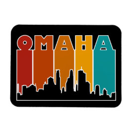 Ímã Colorida Omaha Nebraska Retro Sunset