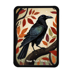 Ímã Colorida Raven Empoleirada numa Árvore
