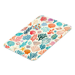 Ímã Colorida Seashell de Coral Tropical de Verão