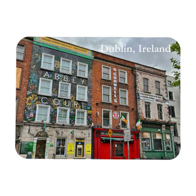 Ímã Colorida Solteiro Walk em Dublin, Irlanda (Horizontal)
