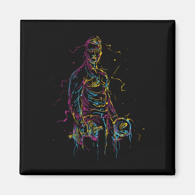 Imã Colorida Strongman Bodybuilding Gym Welevaging (Frente)