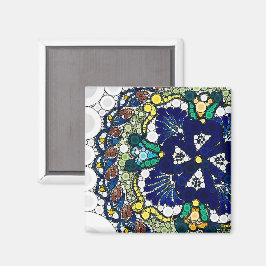 Imã colorida talavera cerâmica mexicana azul foto arte