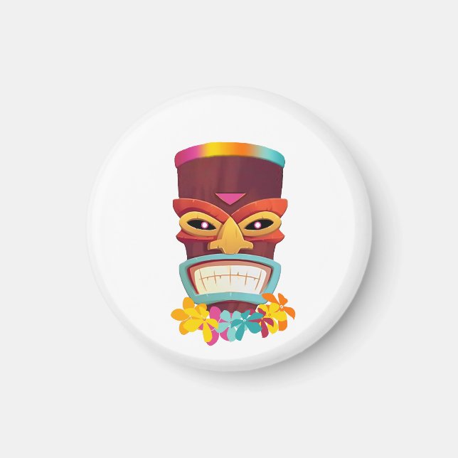 Imã Colorida Tiki e Flores (Frente)