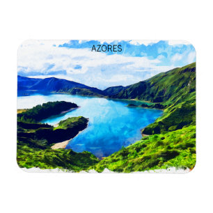 Ímã Colorido Açores - Ilhas do Atlântico - Cor d'água