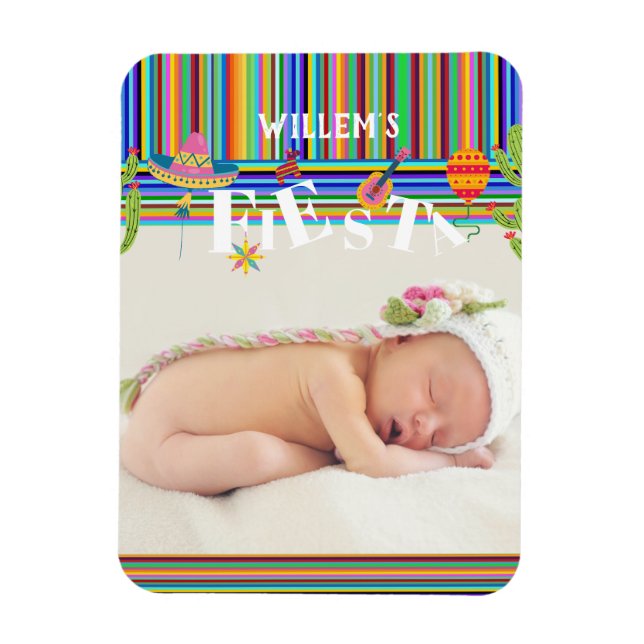 Ímã Colorido Chá de fraldas Fiesta Cactus Mexicano (Vertical)