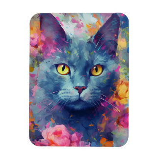 Ímã Colorido gato azul russo
