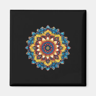 Imã Colorido Mandala de Lótus Boho Ioga Meditação