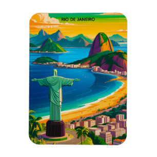 Ímã Colorido Rio de Janeiro Cristo Redentor Vintage