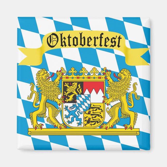 Imã Colorir Bandeira da Baviera Oktoberfest (Frente)