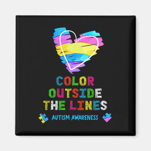 Imã Colorir Fora das Linhas Conscientização do Autismo