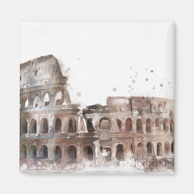 Imã Colosseum Roma Vintage Art Magnet (Frente)