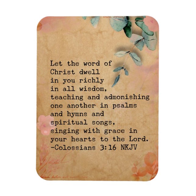 Ímã Colossianos 3:16 Bíblia NKJV Verso (Vertical)