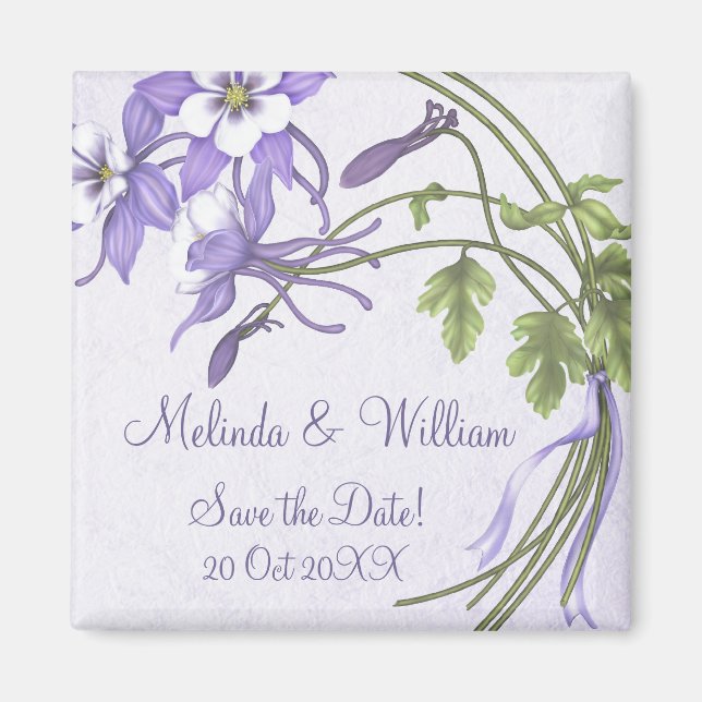 Imã Columbine Buquê Magnet ~ Salve a data (Frente)