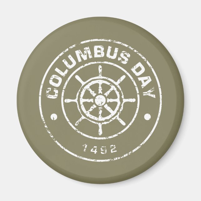 Imã Columbus Day T (Frente)