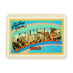 Ímã Columbus Ohio OH Antiga Viagens vintage Souvenir