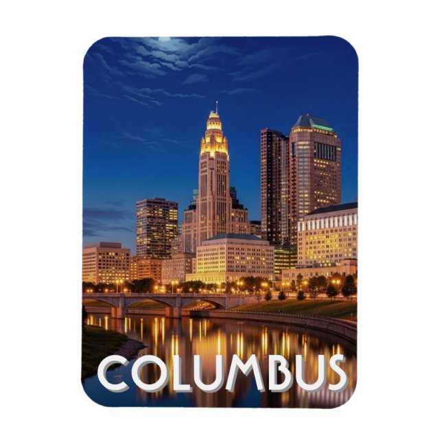 Ímã Columbus Ohio Skyline Travel (Vertical)