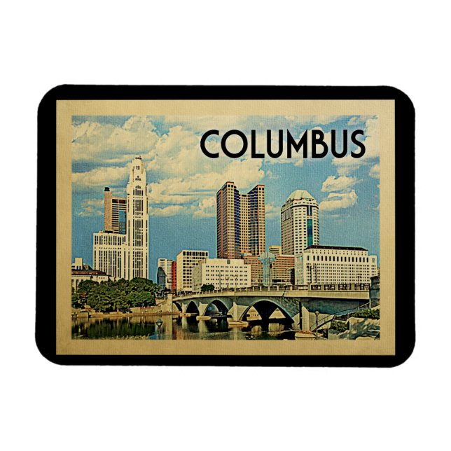 Ímã Columbus Ohio Viagens vintage (Horizontal)