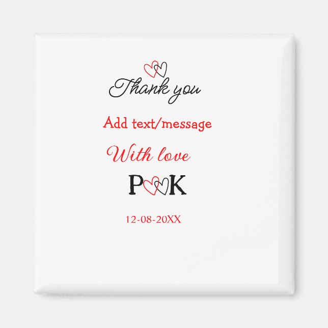 Imã Com amor adicionar nome do casal letra obrigado ad (Frente)