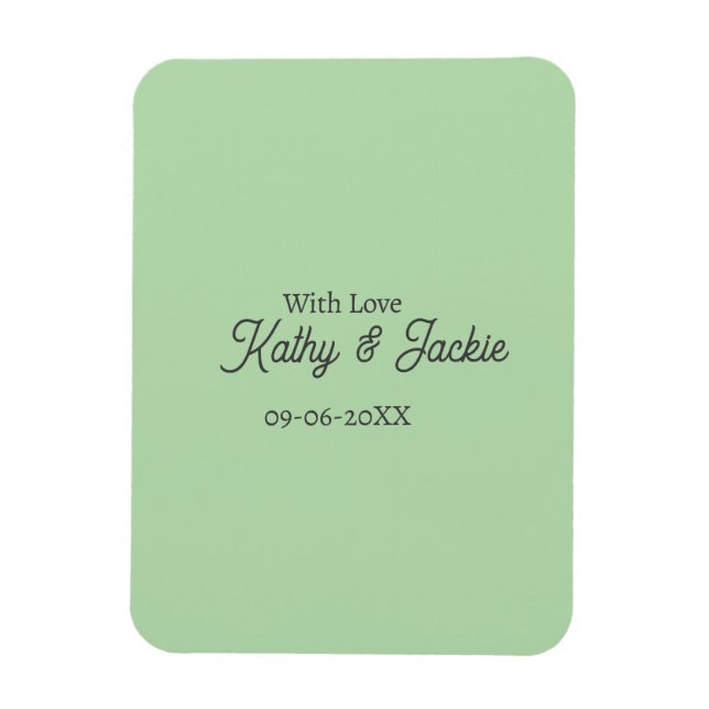 Ímã Com amor adicione o nome do casal casamento simple (Vertical)