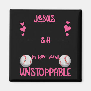 Imã Com Jesus no Coração e uma Bola de Softbol Ela é I