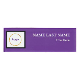 Ímã com Logotipo Personalizado Azul Poeira Elegant
