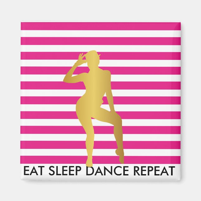 Imã Coma a dança do sono Repetir Stripes rosa Cabaret (Frente)