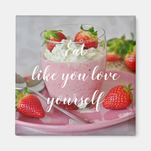 Imã Coma como você o Smoothie da morango de //do amor