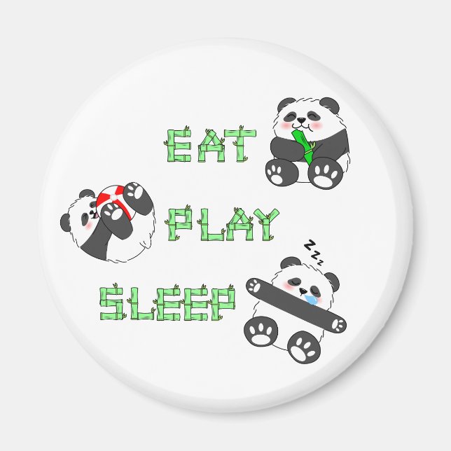 Imã Coma Dormir Bela Bebê Panda Confortável (Frente)