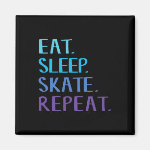 Imã Coma Dormir Patinar Repetir - Camiseta de Patinaçã