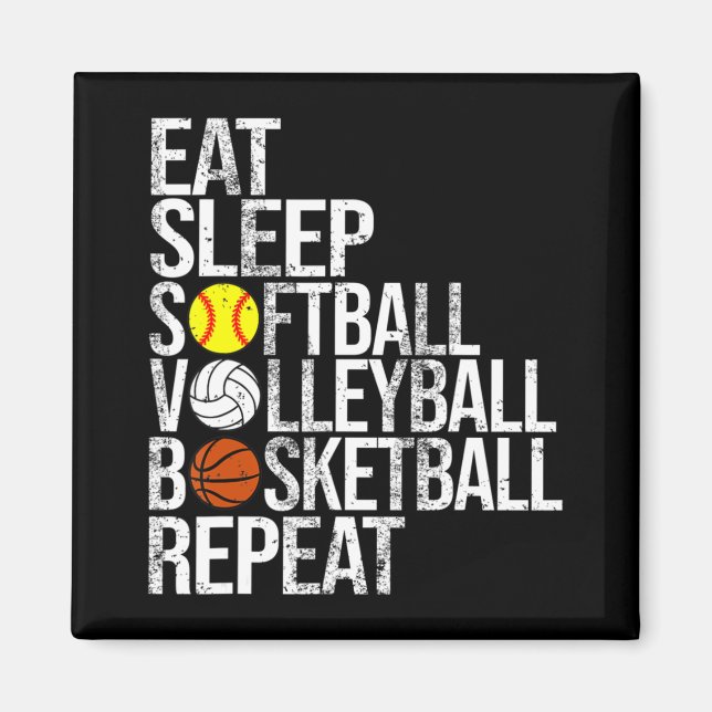 Imã Coma Dormir Softball Voleibol No Basquete Repete F (Frente)