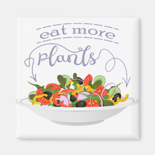 Imã Coma mais plantas com cartazes de motivação de sal