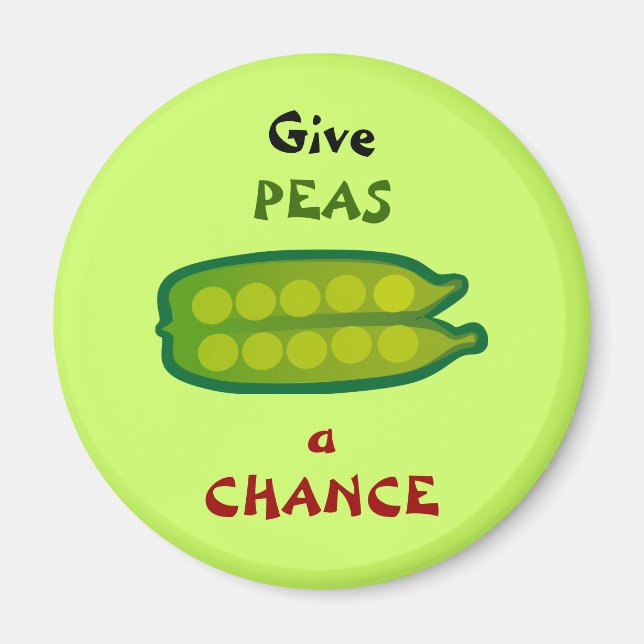 Imã Coma seus vegetais Dê ao PEAS um ímã de CHANCE (Frente)