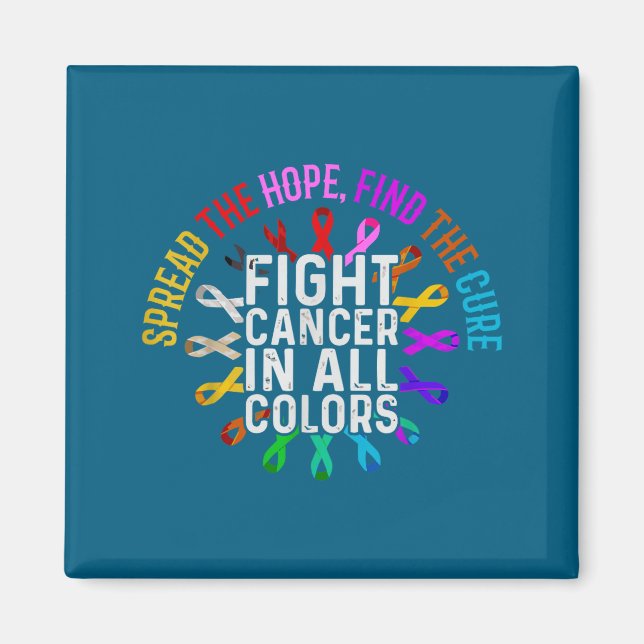 Imã Combater o Câncer Todas as Cores Design (Frente)