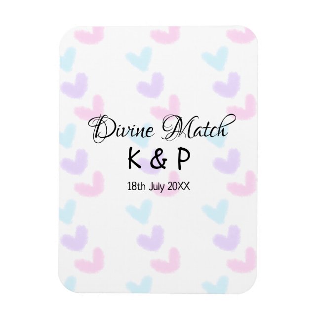 Ímã Combinação divina adicionar nome do casal letra pa (Vertical)