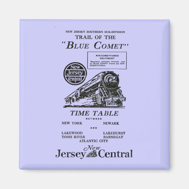 Imã Comboio Central Blue Comet de Nova Jersey (Frente)