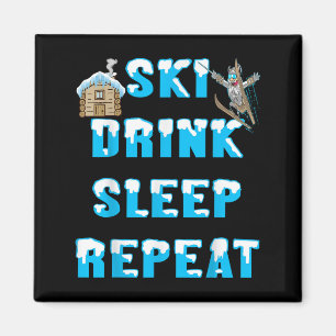 Imã Come Sleep Ski Drink Repete Neve Esportes De Inver