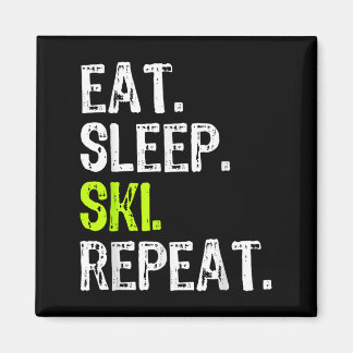 Imã Come Sleep Ski Repetir Esqui Skier Lover Engraçado