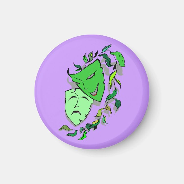 IMÃ COMEDY & TRAGEDY DRAMA MASKS-THEATER ARTS MAGNET! (Frente)